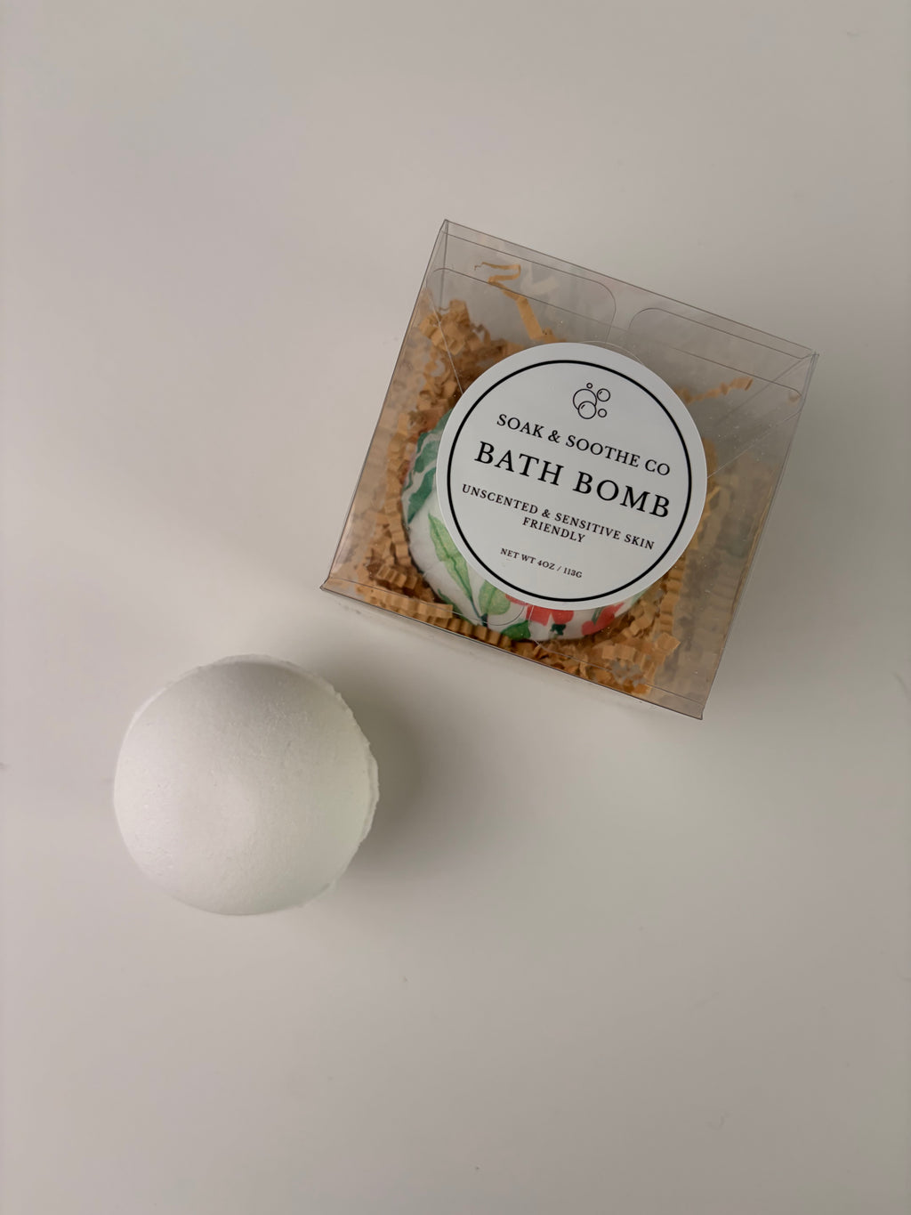 Gift Box Classic Unscented Sensitive Skin Friendly Sensory-Friendly Bath Bomb – Handpressed, 4.1 oz, Toy-Free