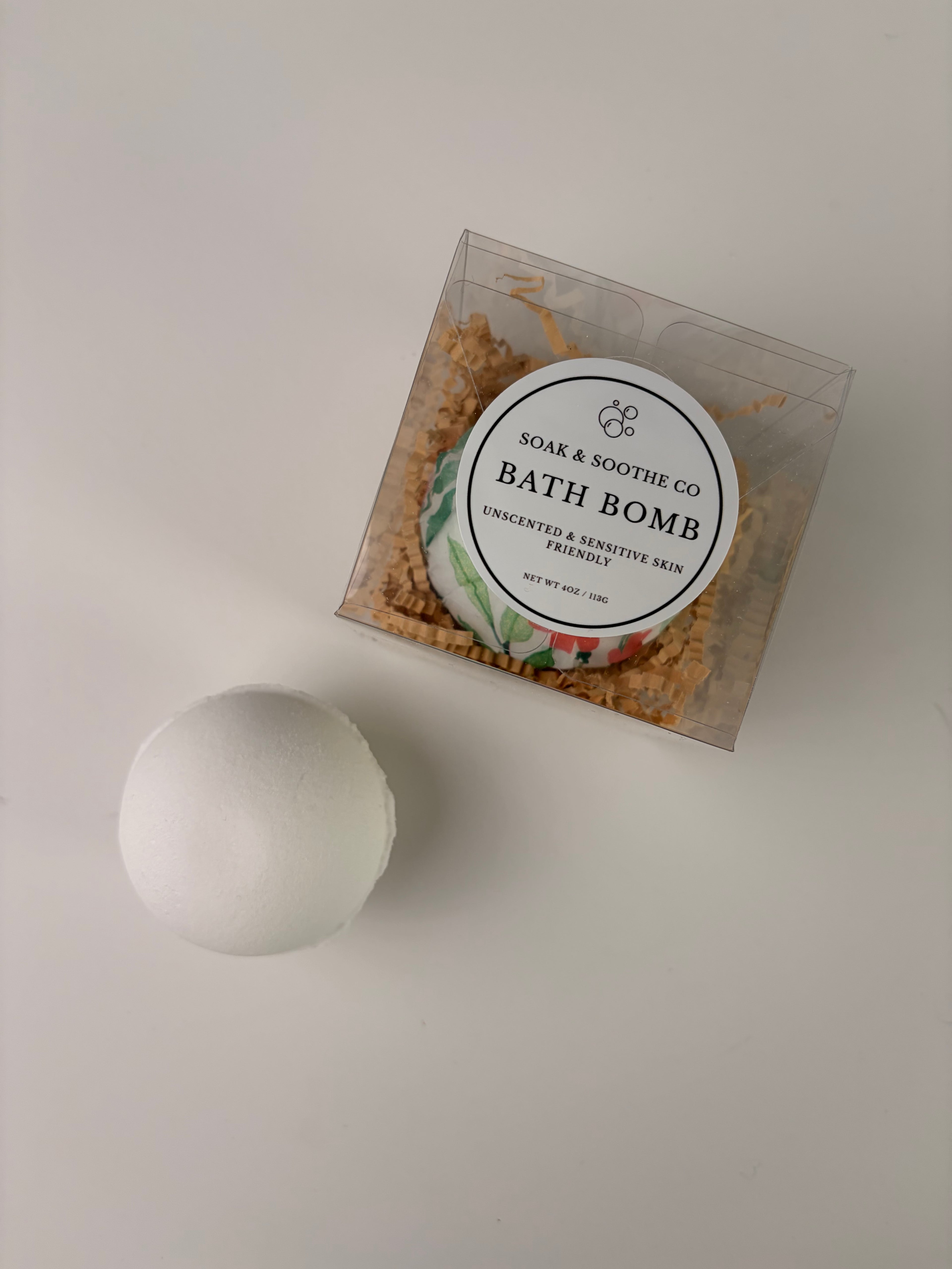 Gift Box Classic Unscented Sensitive Skin Friendly Sensory-Friendly Bath Bomb – Handpressed, 4.1 oz, Toy-Free