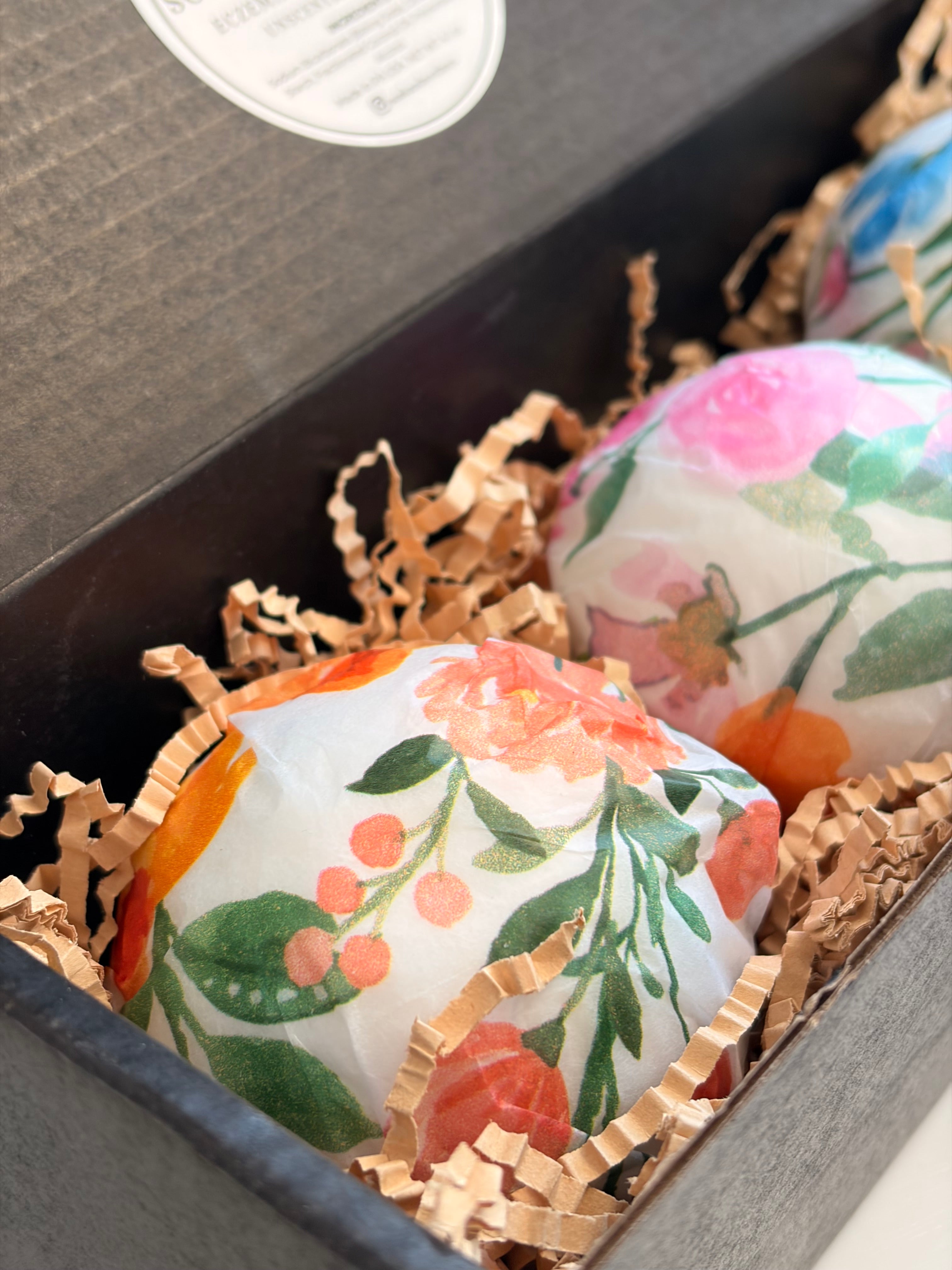 🌷 Limited Edition Spring Calm Trio: Classic Unscented Sensitive Skin Friendly Sensory-Friendly Bath Bomb Gift Set – 3 Handpressed, 4.1 oz, Toy-Free