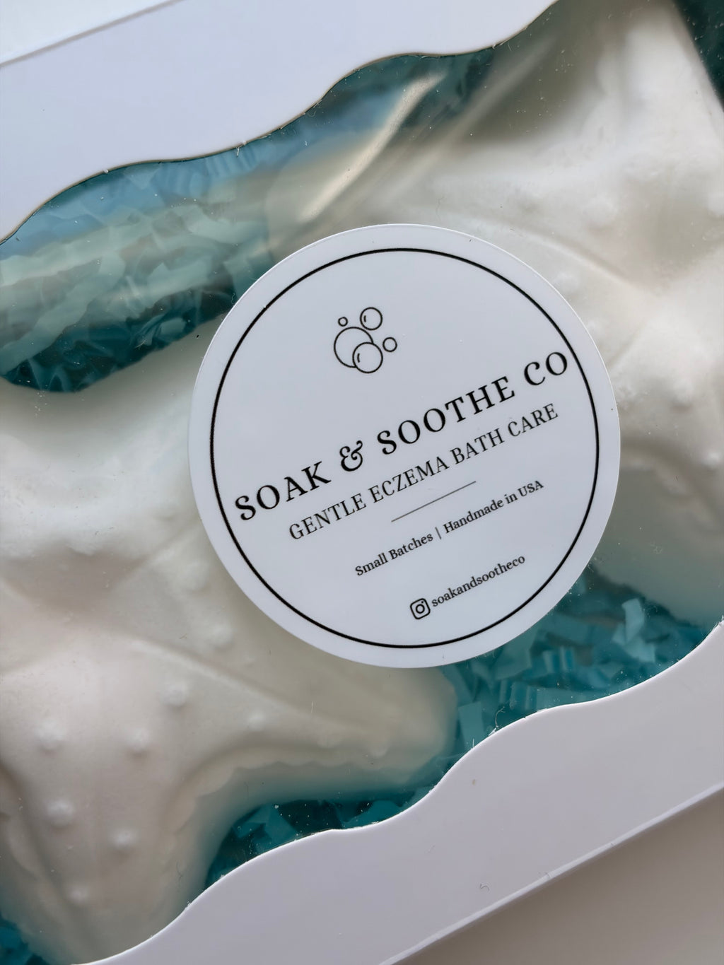 Set of 2 Starfish Unscented Sensitive Skin Friendly Sensory-Friendly Bath Bomb Gift Set – 2 Handpressed, 4.1 oz, Toy Surprises 🦄