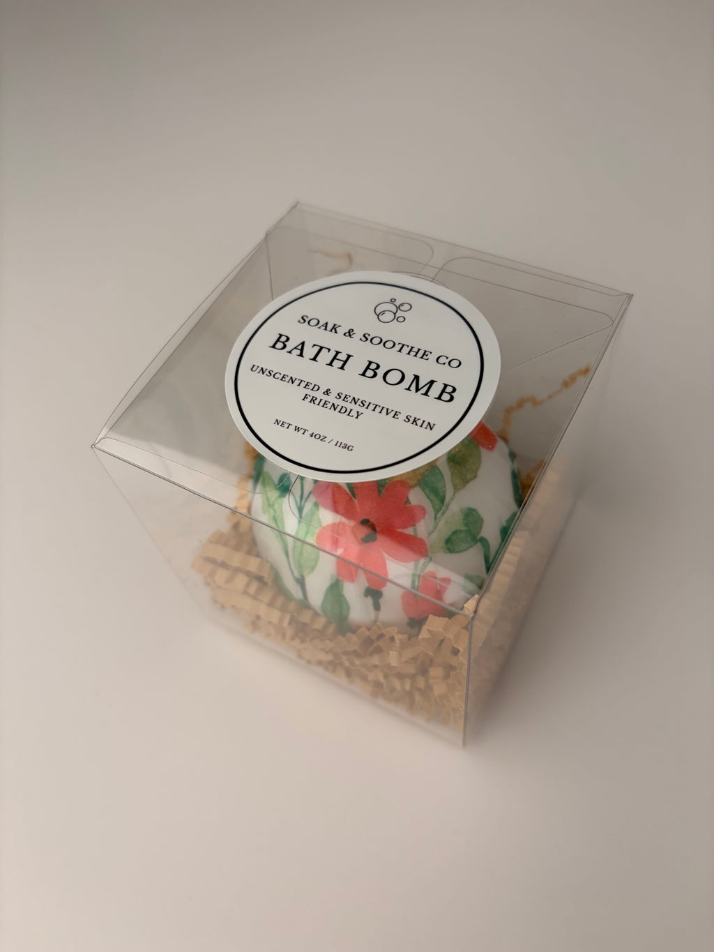 Gift Box Classic Unscented Sensitive Skin Friendly Sensory-Friendly Bath Bomb – Handpressed, 4.1 oz, Toy-Free