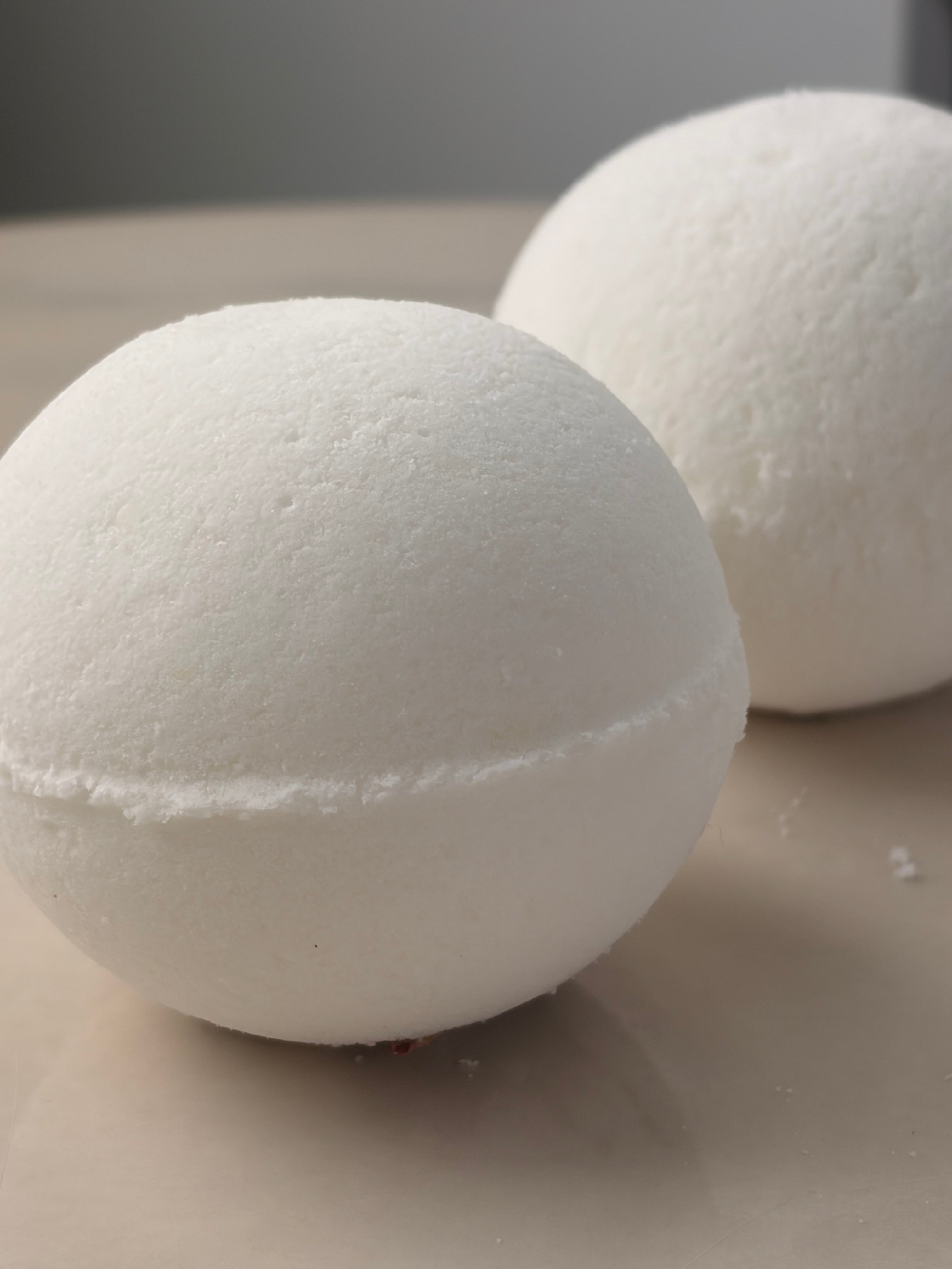 Unscented, eczema-friendly bath bomb for sensitive skin, handpressed 4.1 oz sphere with a hidden toy surprise