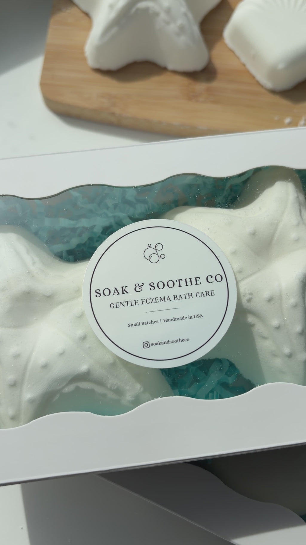 Set of 2 Starfish Unscented Sensitive Skin Friendly Sensory-Friendly Bath Bomb Gift Set – 2 Handpressed, 4.1 oz, Toy Surprises 🦄