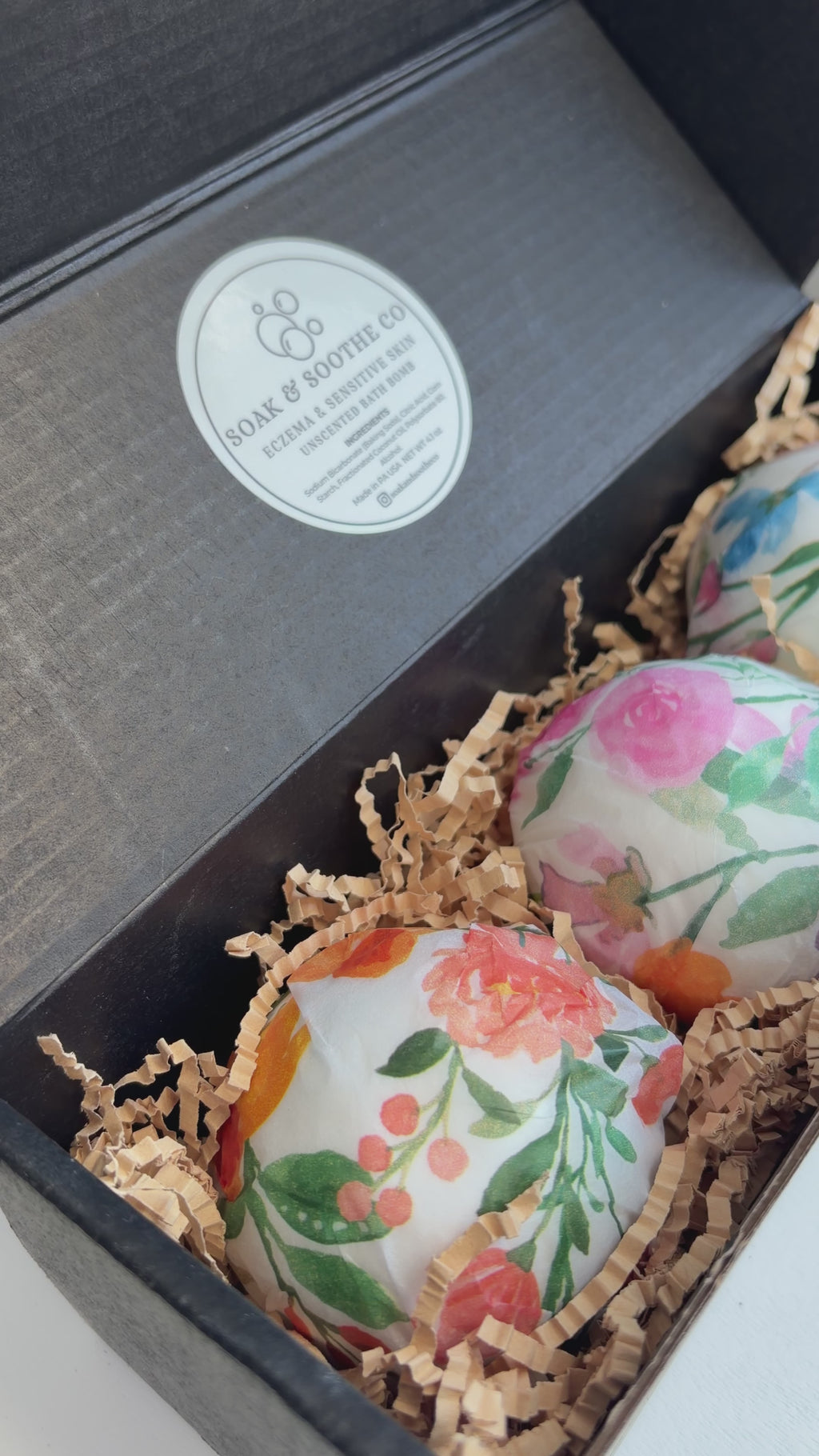 🌷 Limited Edition Spring Calm Trio: Classic Unscented Sensitive Skin Friendly Sensory-Friendly Bath Bomb Gift Set – 3 Handpressed, 4.1 oz, Toy-Free